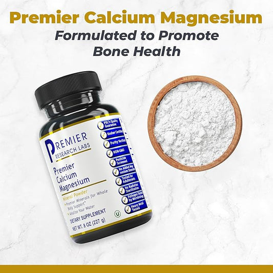 Premier Research Labs Calcium Magnesium - from Sango Coral Calcium - for Tooth Care, Bone & Joint Health - No Fillers or Additives - Supplements for Healthy Alkaline pH - Kosher - 8 oz
