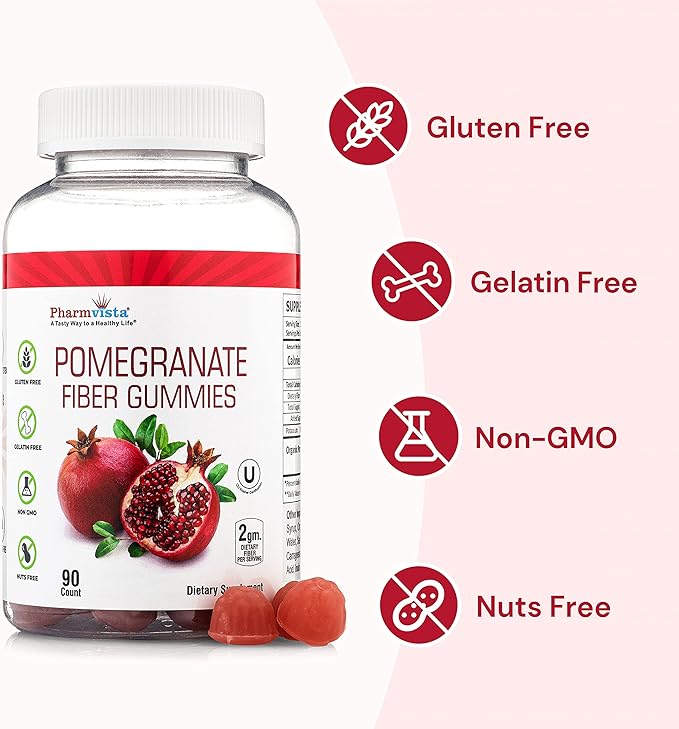 Pomegranate Fiber Gummies 100mg 90 Gummies