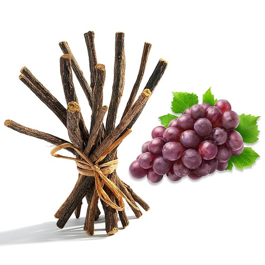 Aroma Depot Grape 4 oz. Flavored Licorice Root Chew Sticks for Humans. 100% Pure Natural | Oral Health & Fresh Bearth | Individual Sticks are 6.5-7 inches long. Glycyrrhiza Glabra From Turkey