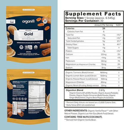 Organifi: Gold - Superfood Supplement Powder- 90 Servings (3 Pack)