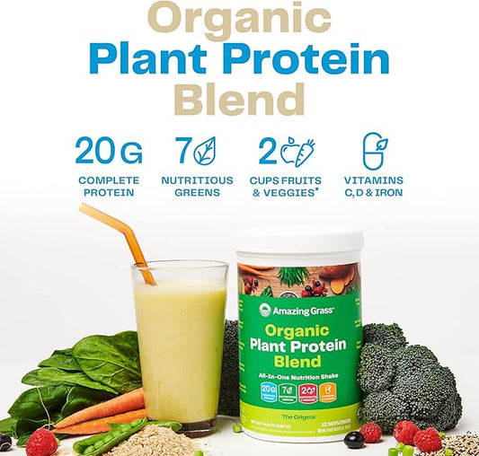 Amazing Grass Organic Plant Protein Blend: 20 Servings