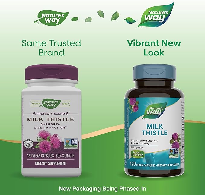 Nature's Way Milk Thistle Premium Blend 80% Silymarin 120 Capsules