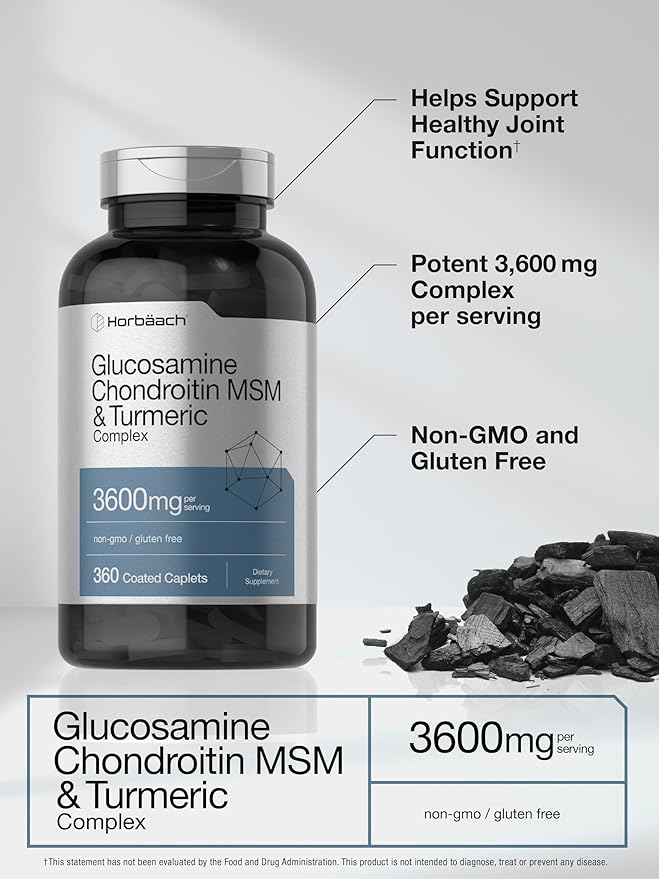 Horbäach Glucosamine Chondroitin MSM 3600 mg 360 Caplets