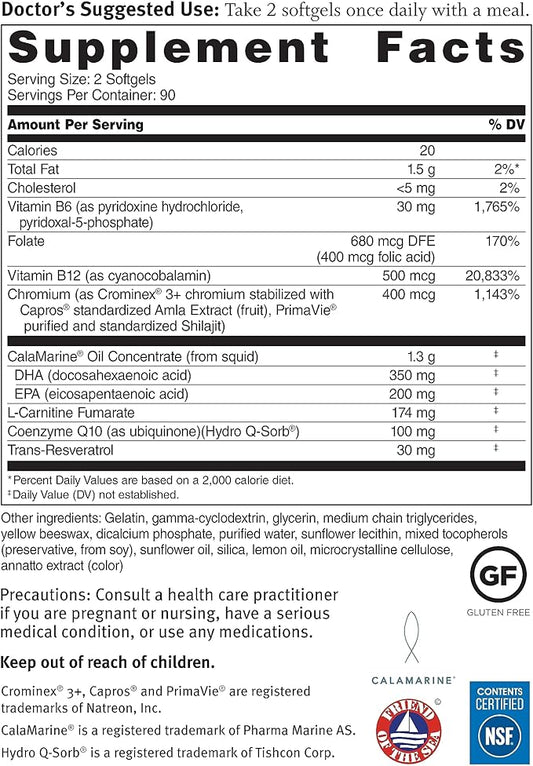 Dr. Sinatra Omega Q Plus 100 Omega-3 Supplement 100mg of CoQ10 and (180 softgels)