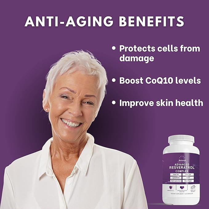 Advanced Resveratrol Complex with CoQ10, Olive 120 Capsules