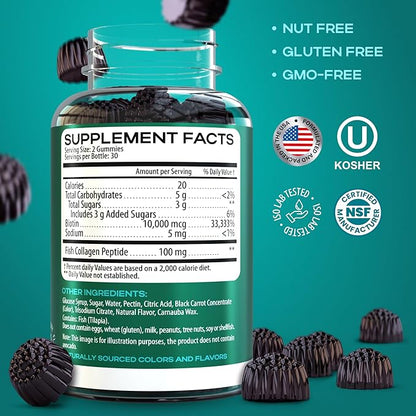 Biotin 10000mcg - Biotin Gummies 60 pcs