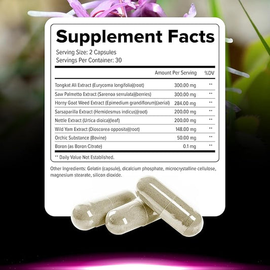 Testosterone Booster for Men - Test Booster for Stamina, Endurance & Strength - 60 Capsules