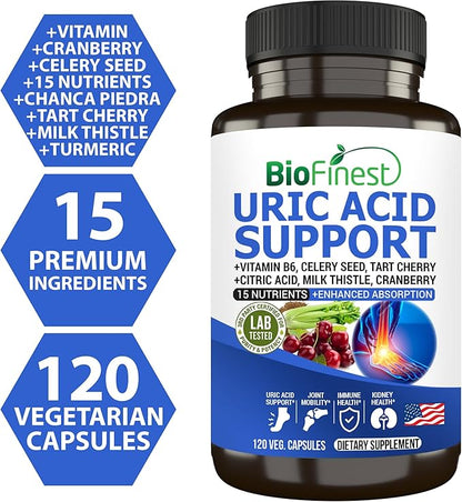 Uric Acid Support Supplement 15 Nutrients (120s)