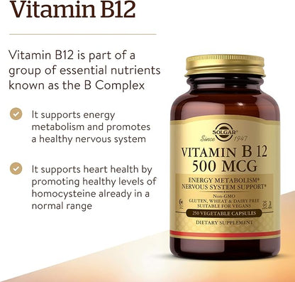 Solgar Vitamin B12 500 mcg Vegetable 250 Count