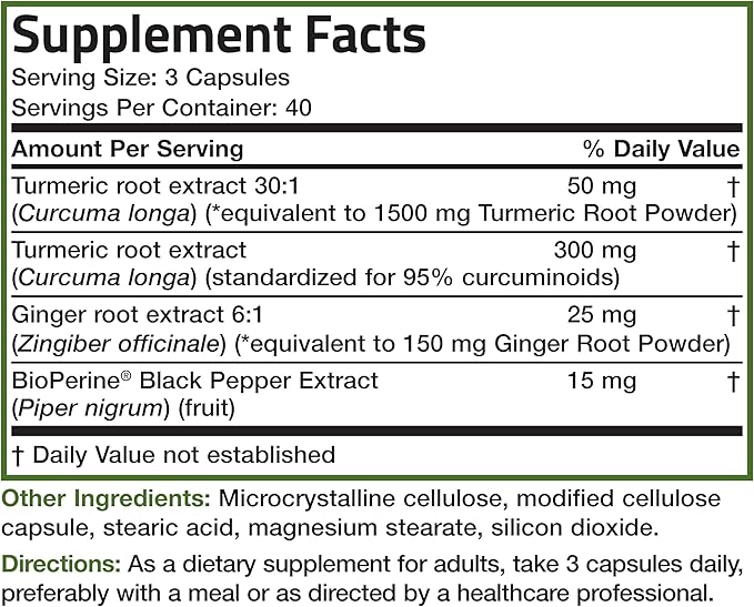 Bronson Turmeric + Ginger Extra Strength 120 Vegetarian