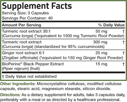 Bronson Turmeric + Ginger Extra Strength 120 Vegetarian
