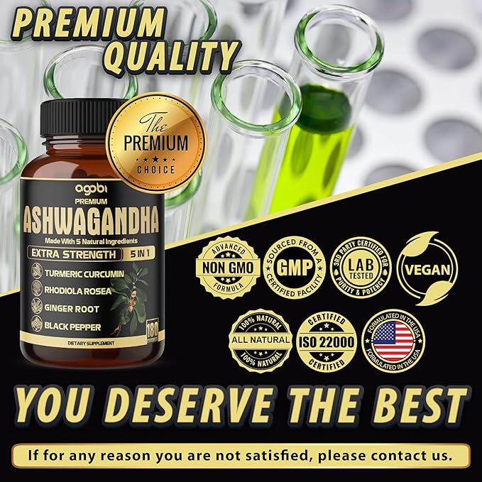 5in1 Premium Ashwagandha Capsules 180 Caps 6 Months