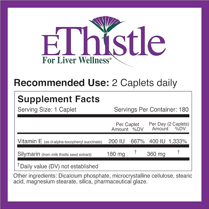 Liver Wellness Dietary Supplement, Milk Thistle 180 Count