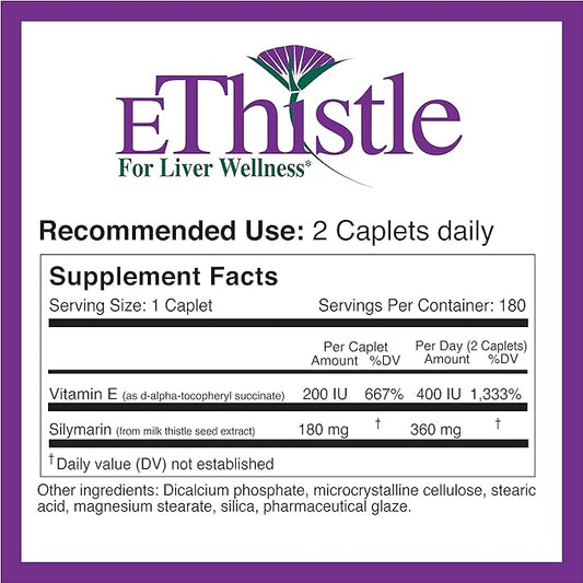 Liver Wellness Dietary Supplement, Milk Thistle 180 Count