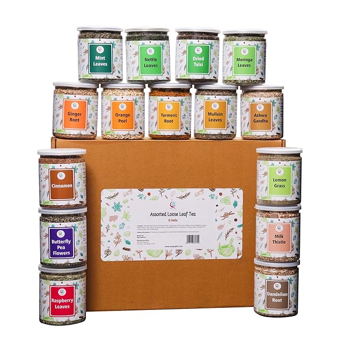 Assorted Loose Leaf Tea 15 Delightful 900 Servings 100% Raw