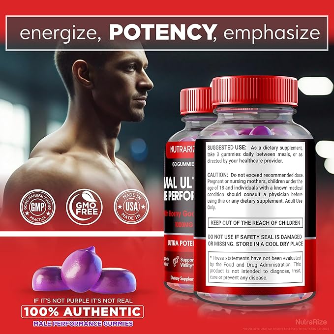 Primal Ultimate Gummies, Official PrimalUltimate Performance Supplement, The Key to Regain Confidence, Premium Gummy, Official Prime Ultimate Reviews (60 Gummies)