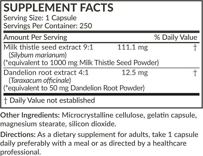 Futurebiotics Milk Thistle Silymarin Marianum & 250 Capsules
