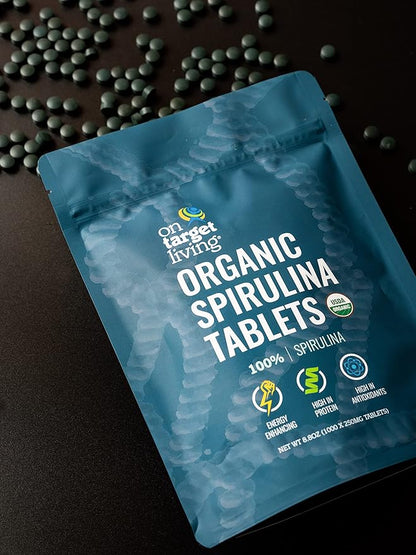 On Target Living Organic Spirulina Tablets 1000 Tablets