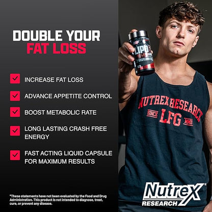 Nutrex Research Lipo-6 Black Ultra Concentrate | Thermogenic Energizing Fat Burner Supplement, Increase Weight Loss, Energy & Intense Focus |Capsule, 60Count