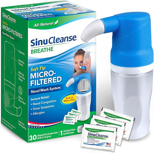 SinuCleanse Soft Tip Micro-Filtered Nasal Wash 30 All-Natural