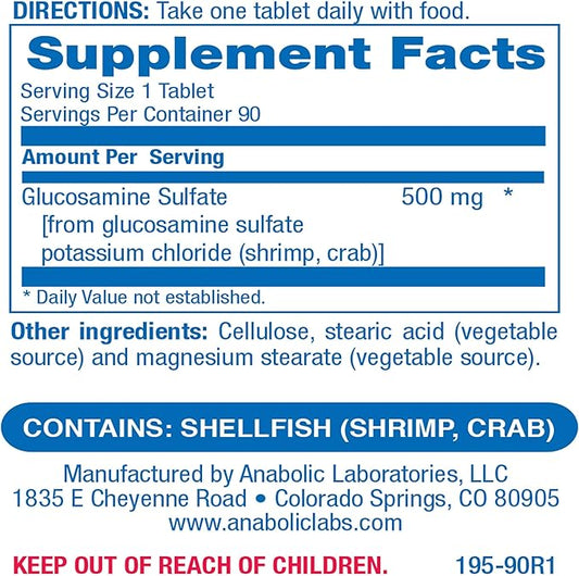 Anabolic Laboratories Glucosamine Sulfate 500mg 120 Glucosamine