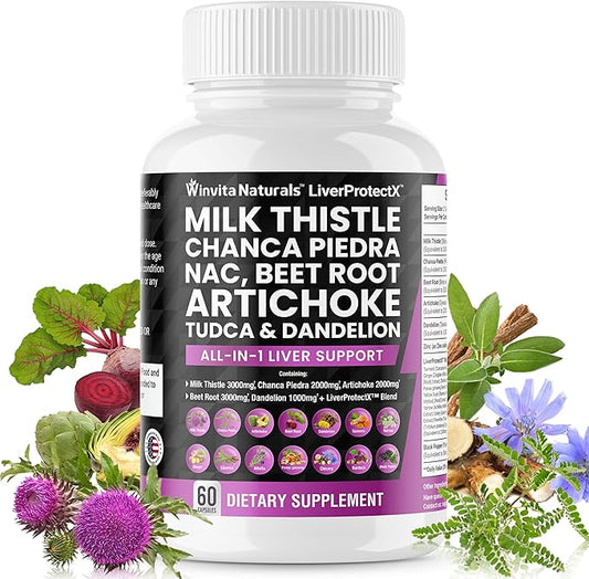 Milk Thistle 3000mg NAC Chanca Piedra 2000mg Beet 3000mg Artichoke 2000mg Dandelion 1000mg -