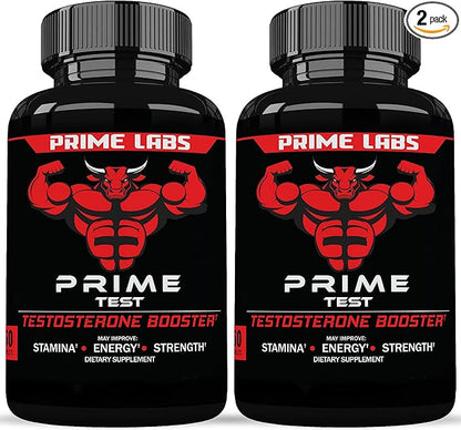 Prime Labs - Men's Testosterone Booster (2 Pack) - Stamina, Endurance, & Strength Booster - 120 Caplets