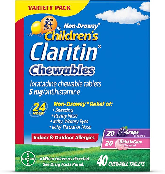 Claritin Children’s Chewables, 24-Hour Non-drowsy Kids 40 antihistamine