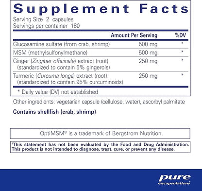 Pure Encapsulations Glucosamine MSM 360 Capsules
