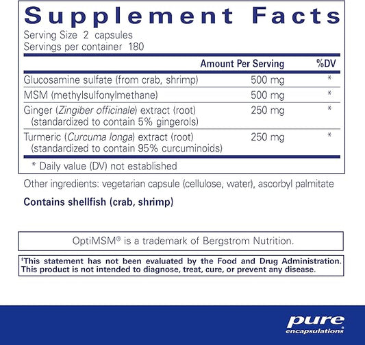 Pure Encapsulations Glucosamine MSM 360 Capsules