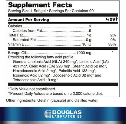Douglas Laboratories Ultra G.L.A. (Borage Oil) 240 mg. 90 Softgels