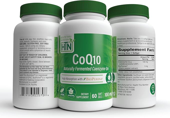 Health Thru Nutrition CoQ-10 100mg 60 Softgels Q10 | 3rd Party