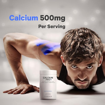 Codeage Calcium 500mg Supplement + Magnesium D3 Vitamin K2 - 2-Month Supply- 120 Capsules
