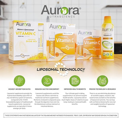 Aurora Nutrascience, Micro-Pack Liposomal Vitamin C, 1,000 mg 95% Higher