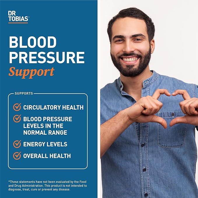 Dr. Tobias Blood Pressure Support Supplement B6, B12, B12, Niacin, 90 Capsules