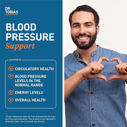 Dr. Tobias Blood Pressure Support Supplement B6, B12, B12, Niacin, 90 Capsules