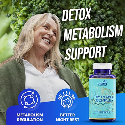 4-in-1 DIM Potent Complex 300mg - Estrogen Balance and Metabolism, Energy & Menopause Support Supplement with Bioperine (x4), Calcium and Broccoli Extract - for Women and Men 90 Servings