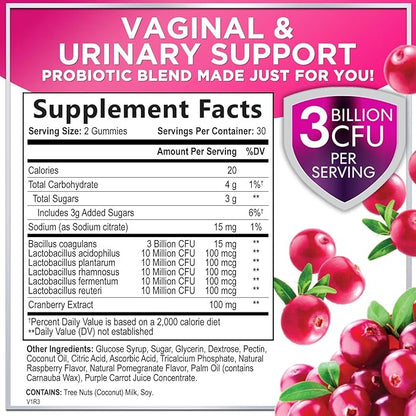 Women's Probiotic - Probiotics for Women 3 Billion 60 Gummies