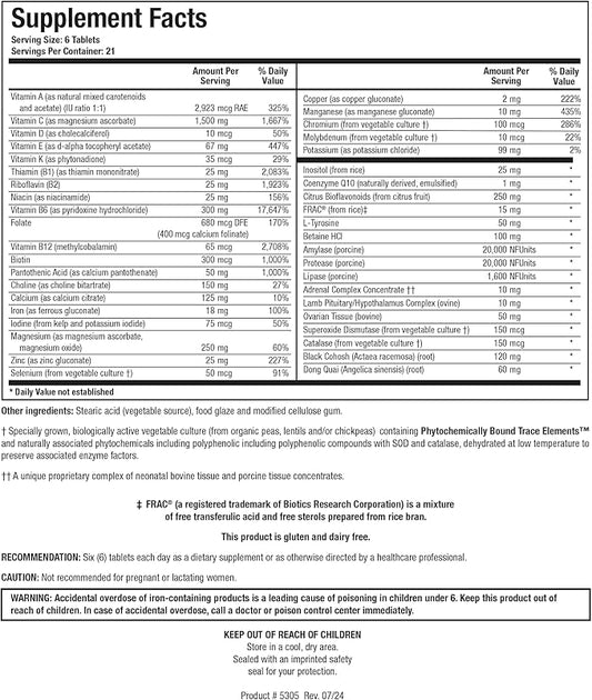 Biotics Research Equi Fem Multi-Vitamin Mineral 126 Tabs