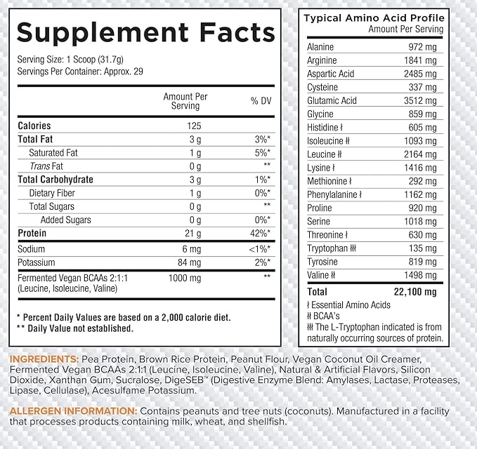 Core Nutritionals Platinum Vegan Gourmet Plant-Based 21 Grams 29 Servings