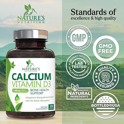 Calcium 1200 mg Plus Vitamin D3, 120 Tablets