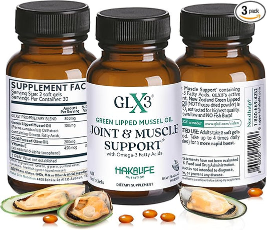 GLX3 Extra Strength Green Lipped Mussel 3 & 180 Tablets