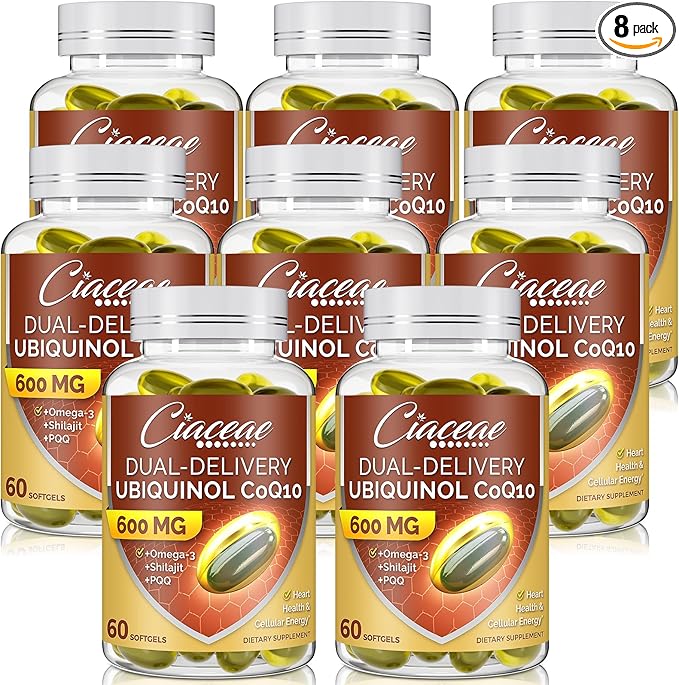 Ubiquinol CoQ10 600 MG Softgels Omega-3 & Coenzyme-Q10, Active CoQ10 Ubiquinol 480 Servings