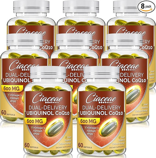 Ubiquinol CoQ10 600 MG Softgels Omega-3 & Coenzyme-Q10, Active CoQ10 Ubiquinol 480 Servings