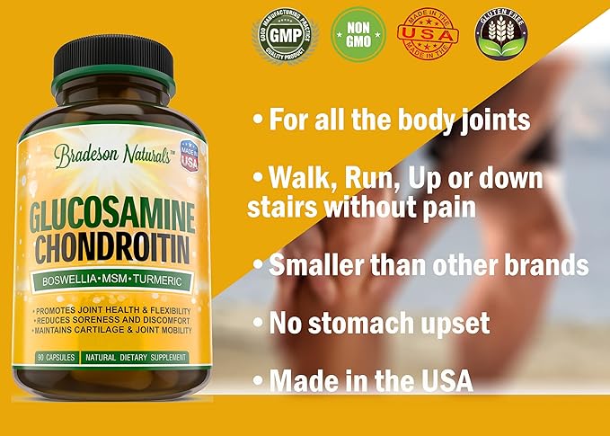 Joint Supplement with Glucosamine Chondroitin Turmeric 90 Capsules.