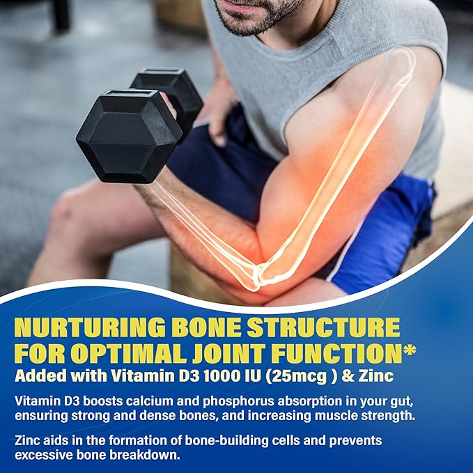 Sugar Free Glucosamine Chondroitin MSM Filled 3100mg -Joint D3, Mobility, 120Cts