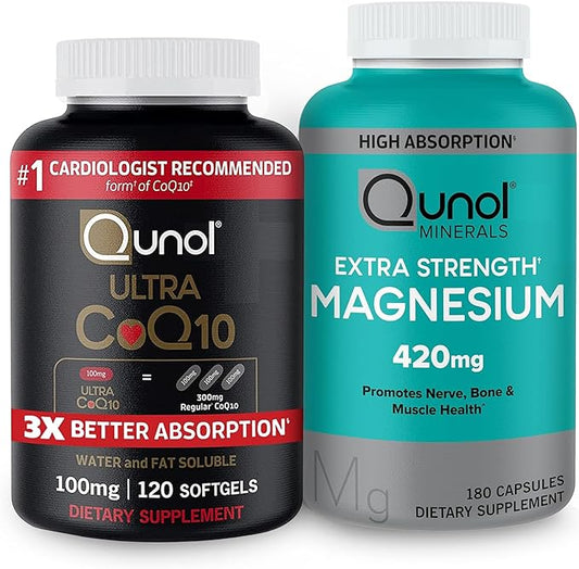 Qunol CoQ10 100mg Softgels, 3X Better 4 Month 120 Count 420mg, High 180 Count