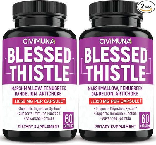 (2 Packs) Organic Blessed Thistle Capsules 11050mg 4 Months