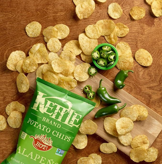 Kettle Brand Potato Chips, Jalapeno, 5 Ounce Bags (Pack of 8)