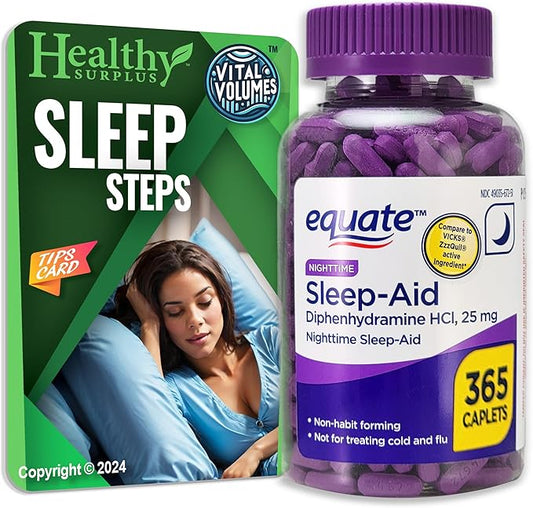 Equate Sleep-Aid Diphenhydramine HCI 25 mg 365 Caplets